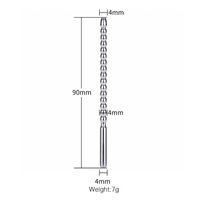 9cm Stainless Steel Beaded Urethral Sound