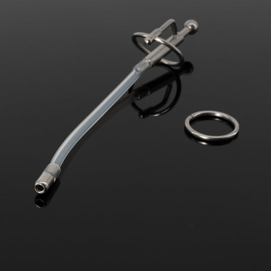 Stainless Steel & Silicone Cum Through Wand Penis Plug