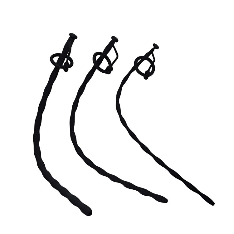 Silicone Braided Urethral Sound With Plug - penisplug.co.uk