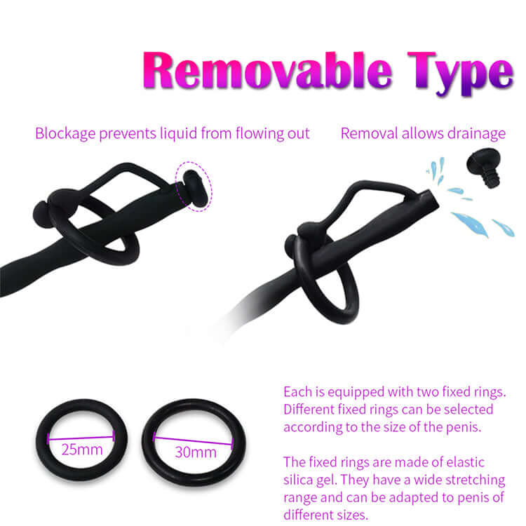 Silicone Braided Urethral Sound With Plug - penisplug.co.uk