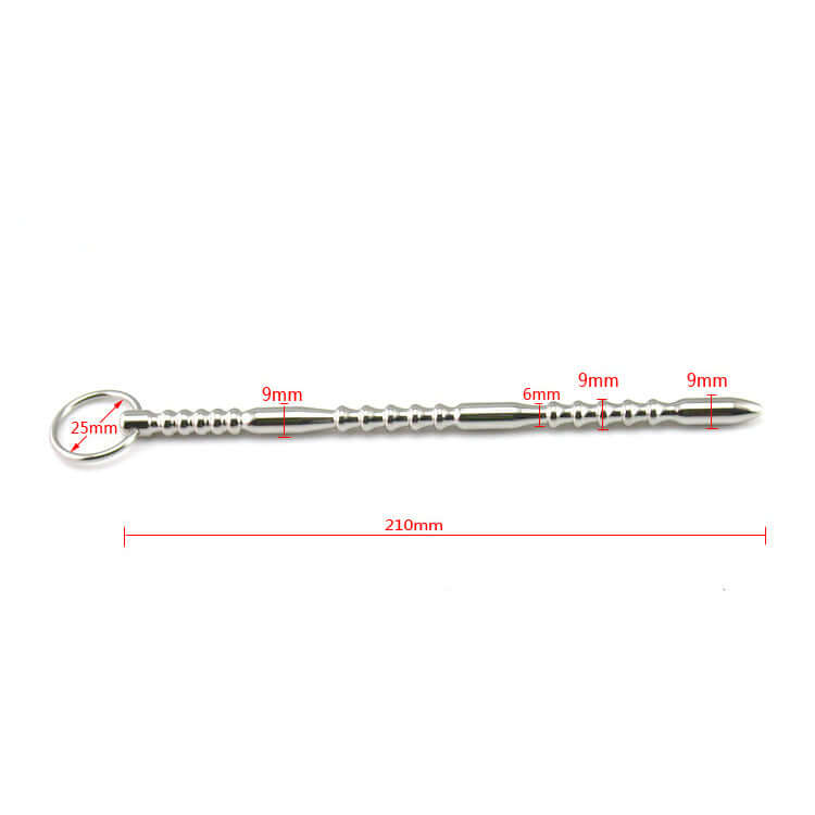 Stainless Steel Textured Urethral Sound - penisplug.co.uk