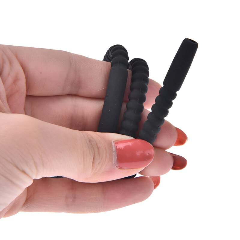 Silicone Beaded Urethral Sound With Plug