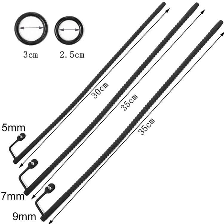 Silicone Beaded Urethral Sound With Plug - penisplug.co.uk