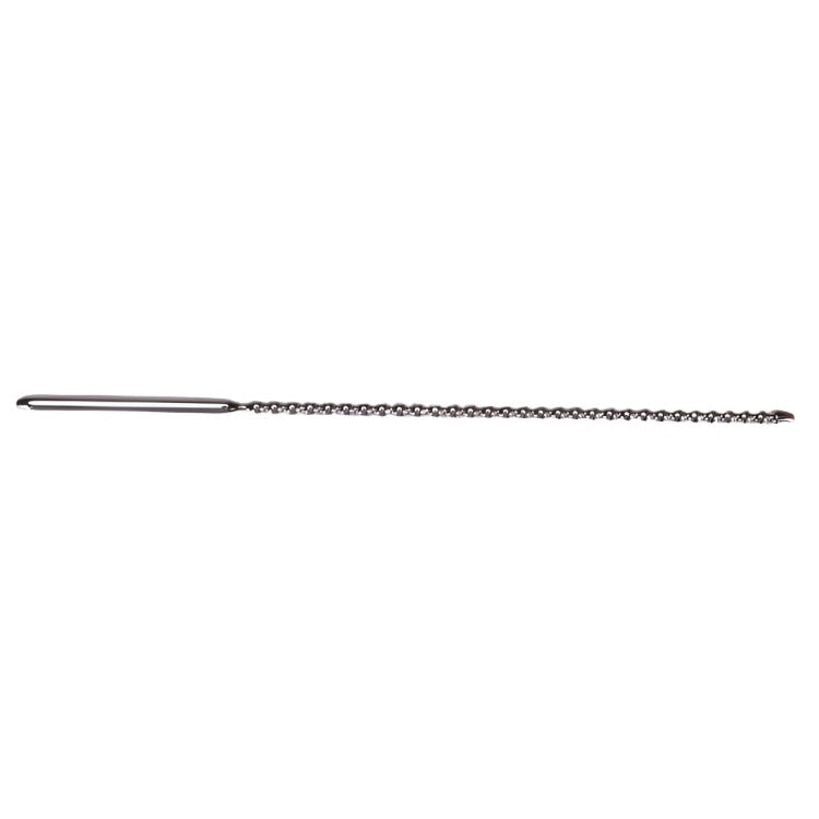 Stainless Steel Ribbed Urethral Sound - penisplug.co.uk