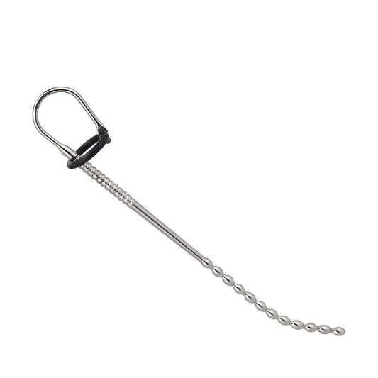 Stainless Steel Angled Beaded Penis Wand