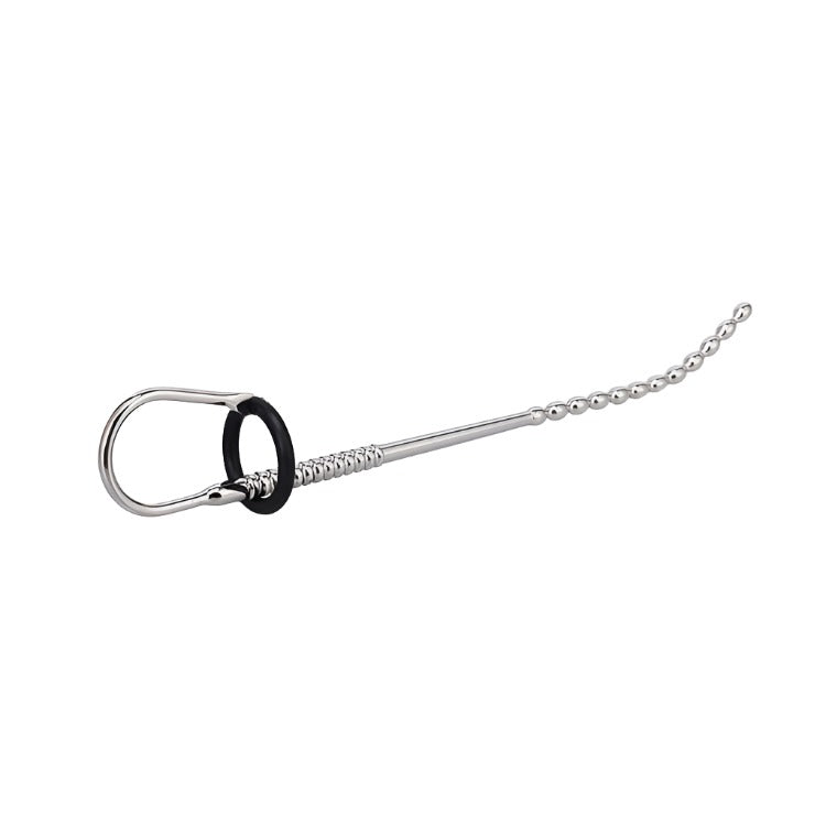Stainless Steel Angled Beaded Penis Wand