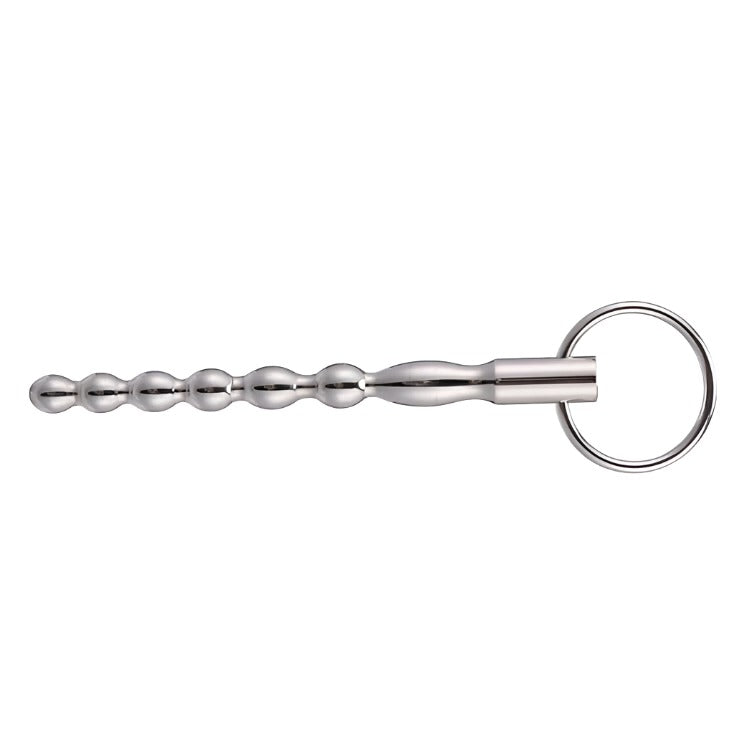 Stainless Steel Beaded Urethral Sound - penisplug.co.uk