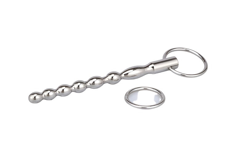 Stainless Steel Beaded Urethral Sound - penisplug.co.uk
