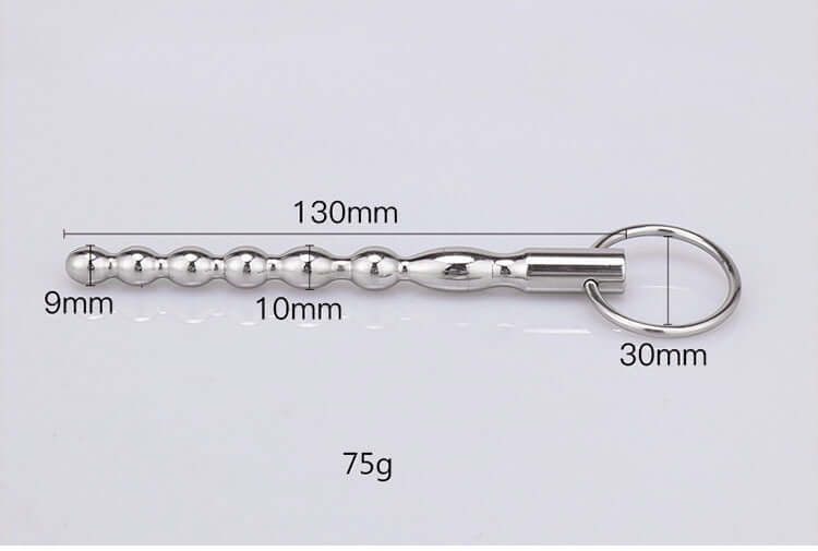 Stainless Steel Beaded Urethral Sound - penisplug.co.uk