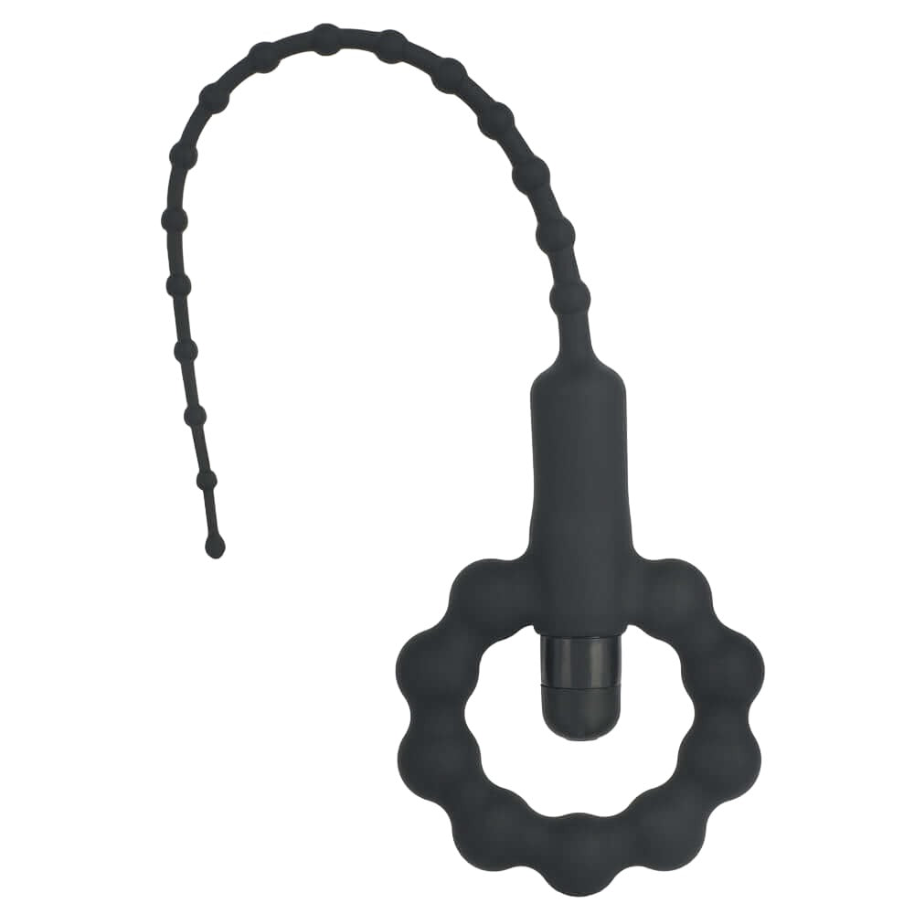 Silicone Cock Ring with Vibrating Urethral Sound - penisplug.co.uk