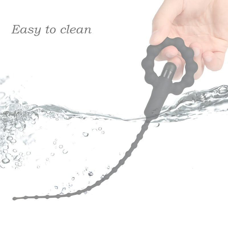 Silicone Cock Ring with Vibrating Urethral Sound - penisplug.co.uk