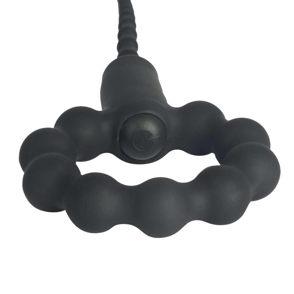 Silicone Cock Ring with Vibrating Urethral Sound - penisplug.co.uk