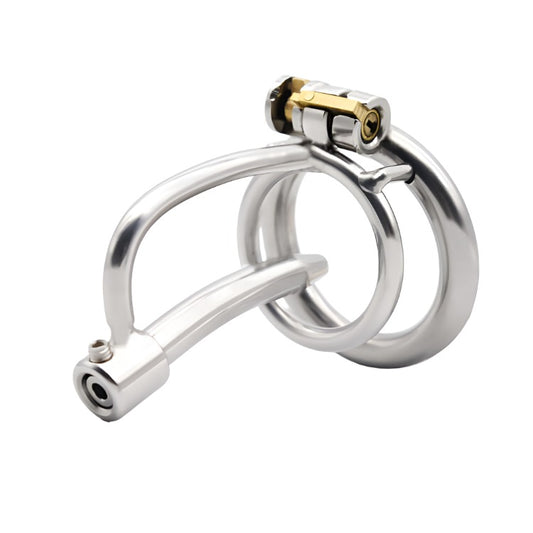 Stainless Steel Ringed Chastity Penis Plug
