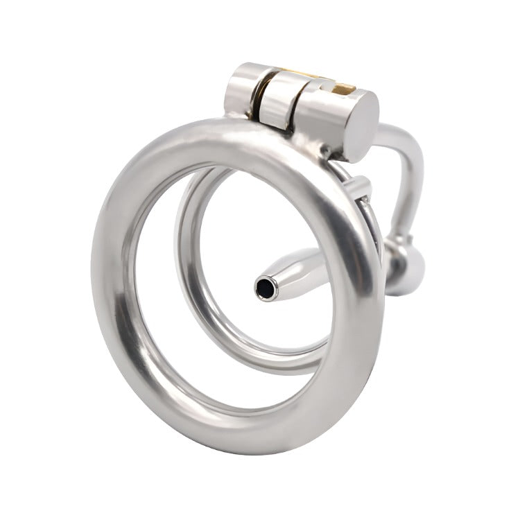 Stainless Steel Ringed Chastity Penis Plug