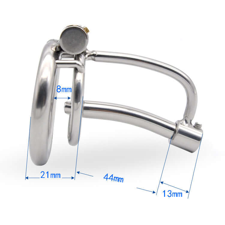 Stainless Steel Ringed Chastity Penis Plug