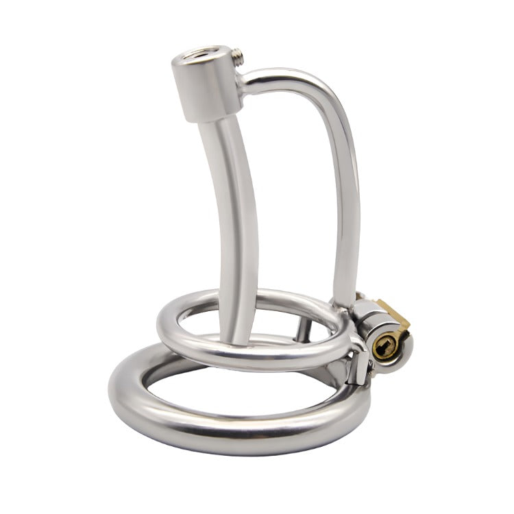 Stainless Steel Ringed Chastity Penis Plug