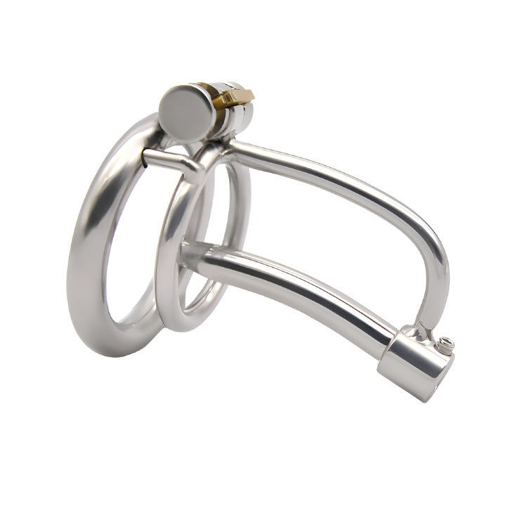 Stainless Steel Ringed Chastity Penis Plug