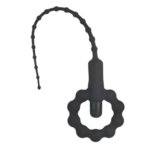 Silicone Cock Ring with Vibrating Urethral Sound - penisplug.co.uk
