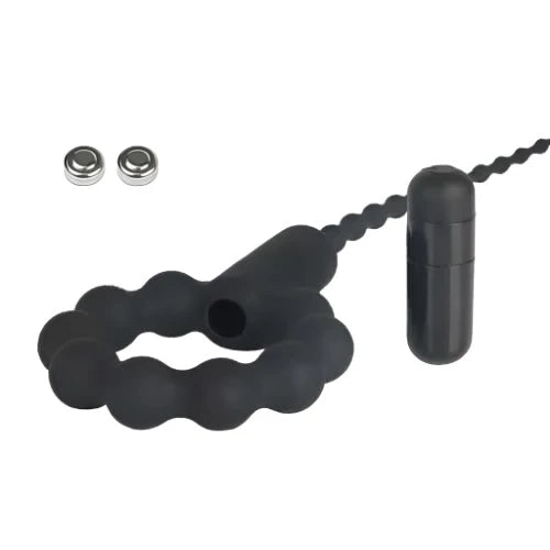 Silicone Cock Ring with Vibrating Urethral Sound - penisplug.co.uk