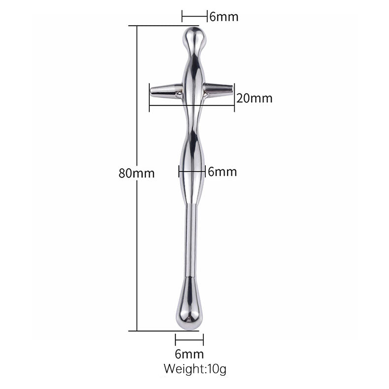 6cm Stainless Steel Cross Urethral Sound