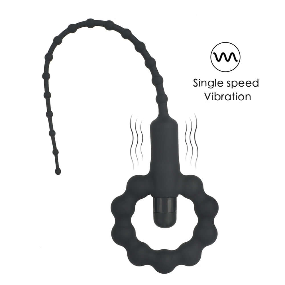 Silicone Cock Ring with Vibrating Urethral Sound - penisplug.co.uk